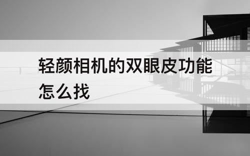 轻颜相机的双眼皮功能怎么找