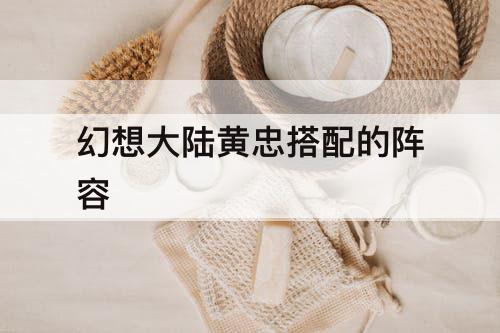 幻想大陆黄忠搭配的阵容