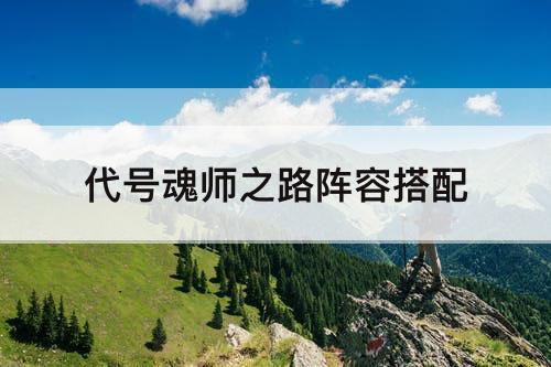 代号魂师之路阵容搭配