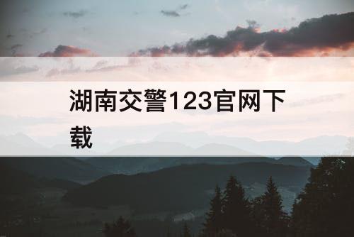湖南交警123官网下载