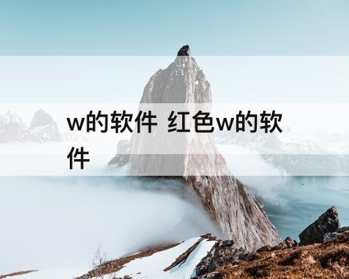 w的软件 红色w的软件