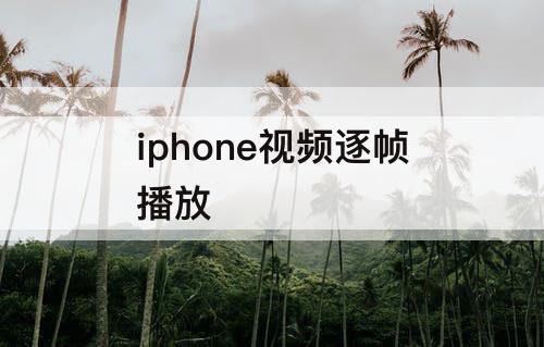 iphone视频逐帧播放