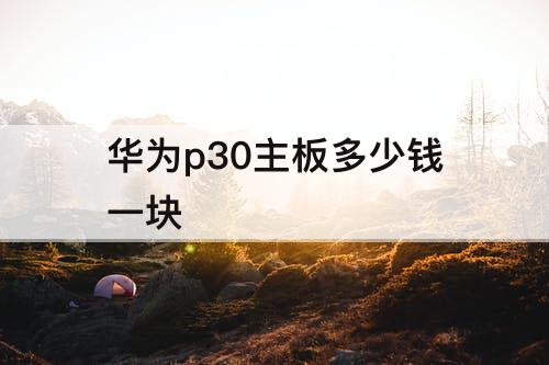 华为p30主板多少钱一块