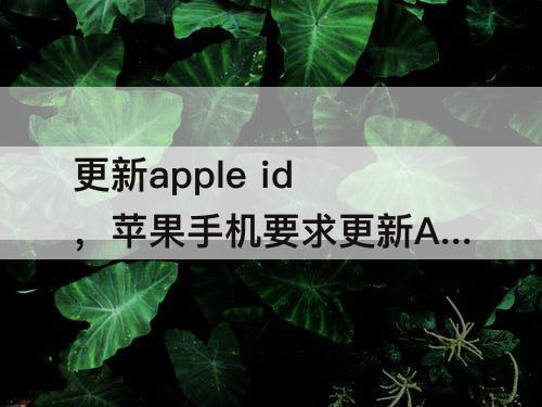 更新apple id，苹果手机要求更新Apple ID设置