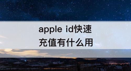 apple id快速充值有什么用