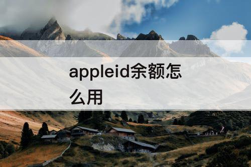 appleid余额怎么用