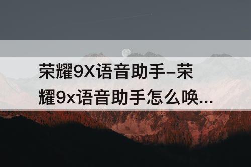 荣耀9X语音助手-荣耀9x语音助手怎么唤醒