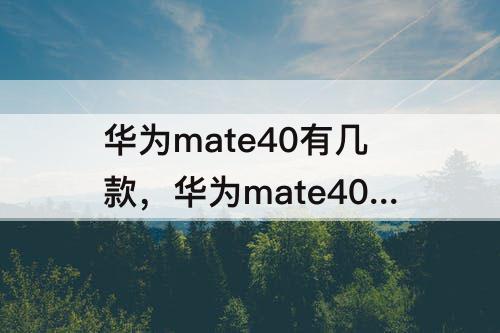 华为mate40有几款，华为mate40有几款?