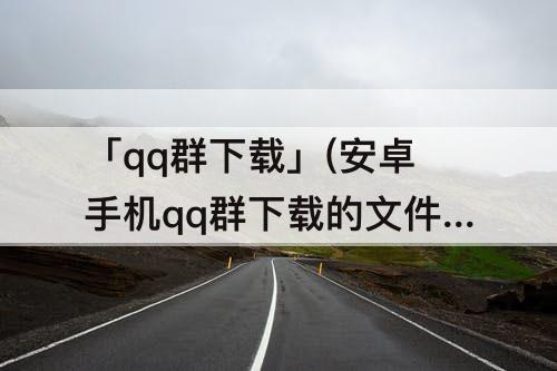 「qq群下载」(安卓手机qq群下载的文件)