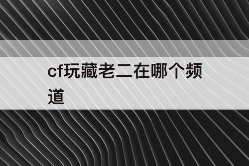cf玩藏老二在哪个频道
