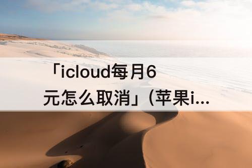「icloud每月6元怎么取消」(苹果icloud每月6元怎么取消)