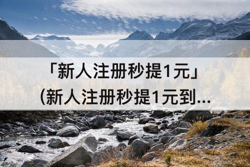 「新人注册秒提1元」(新人注册秒提1元到微信)