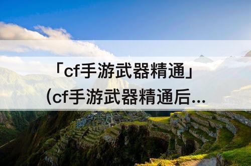 「cf手游武器精通」(cf手游武器精通后悔了)
