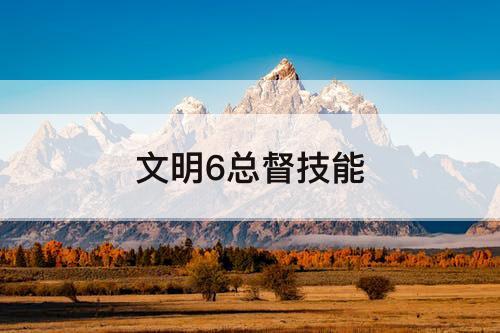 文明6总督技能