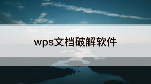 wps文档破解软件