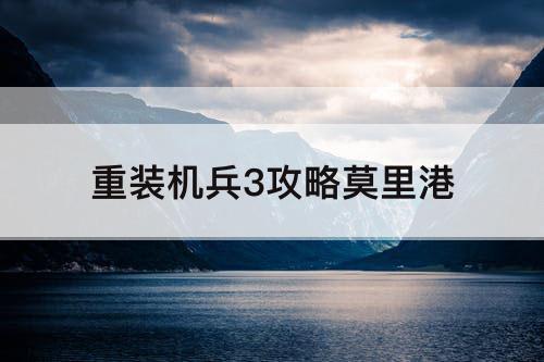 重装机兵3攻略莫里港