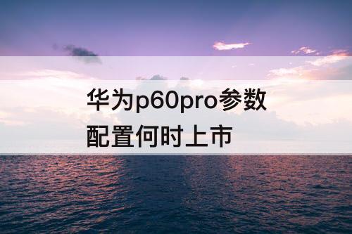 华为p60pro参数配置何时上市