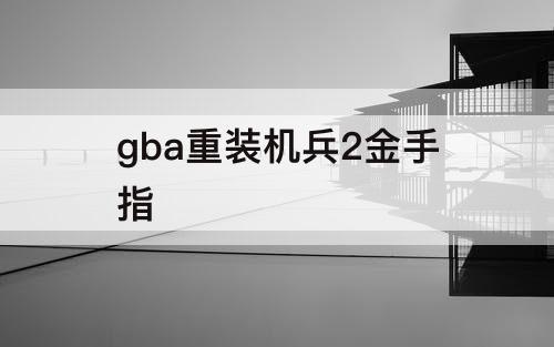 gba重装机兵2金手指