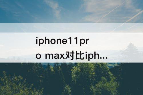 iphone11pro max对比iphone xs max