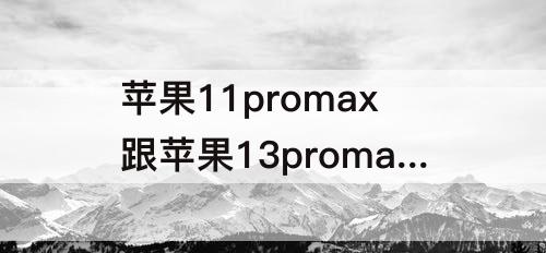 苹果11promax跟苹果13promax，苹果11promax跟苹果13promax参数