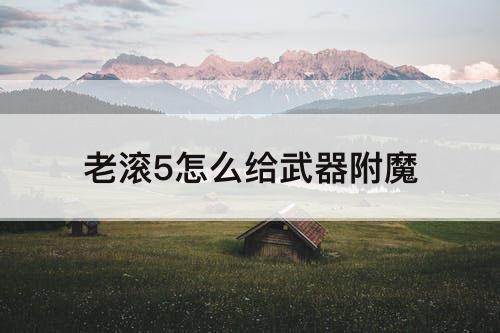 老滚5怎么给武器附魔