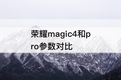 荣耀magic4和pro参数对比