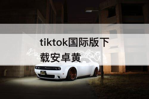 tiktok国际版下载安卓黄