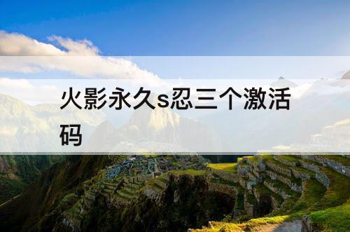 火影永久s忍三个激活码