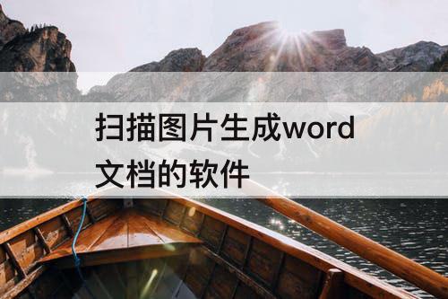 扫描图片生成word文档的软件
