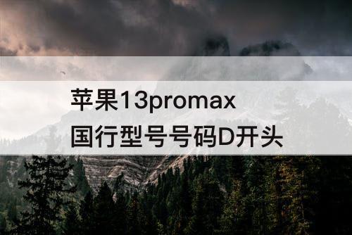 苹果13promax国行型号号码D开头