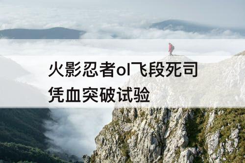 火影忍者ol飞段死司凭血突破试验