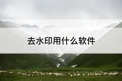 去水印用什么软件