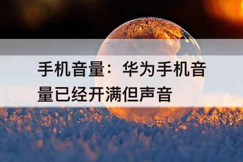 手机音量：华为手机音量已经开满但声音