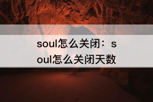 soul怎么关闭：soul怎么关闭天数