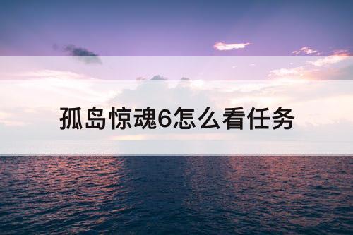 孤岛惊魂6怎么看任务