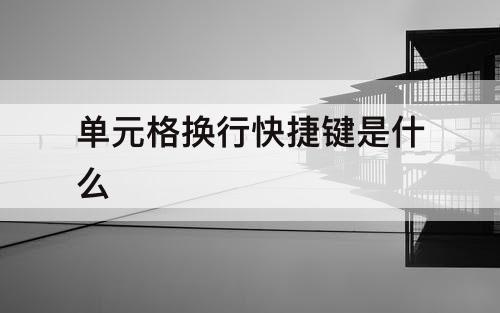 单元格换行快捷键是什么