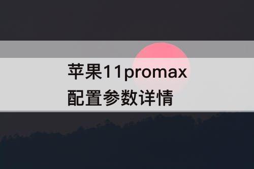 苹果11promax配置参数详情