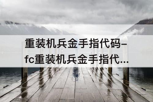 重装机兵金手指代码-fc重装机兵金手指代码8位数