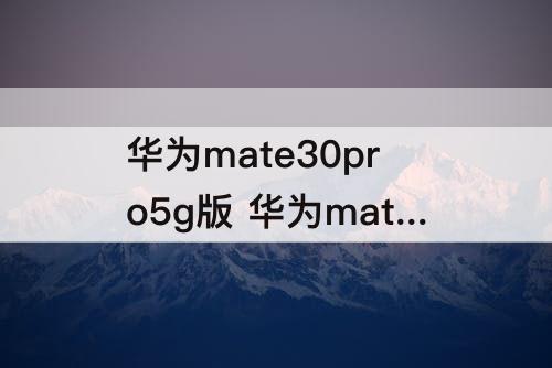 华为mate30pro5g版 华为mate30pro5g版有128g的吗