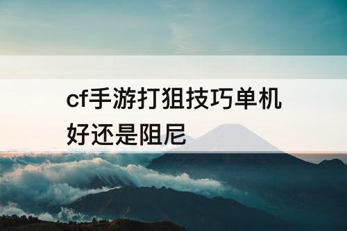 cf手游打狙技巧单机好还是阻尼