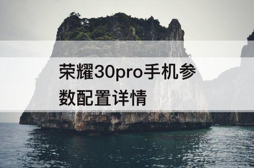 荣耀30pro手机参数配置详情