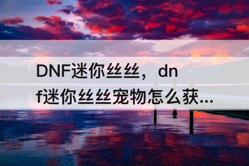 DNF迷你丝丝，dnf迷你丝丝宠物怎么获得