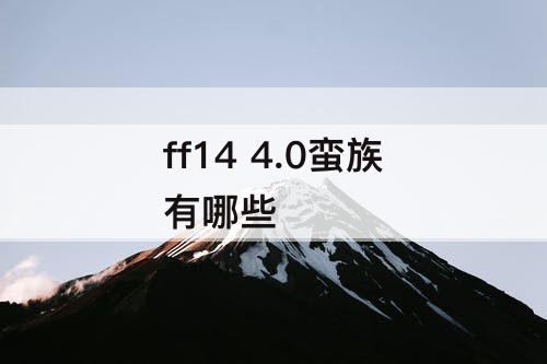 ff14 4.0蛮族有哪些