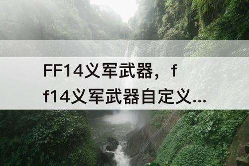 FF14义军武器，ff14义军武器自定义属性