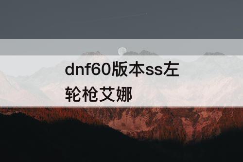 dnf60版本ss左轮枪艾娜