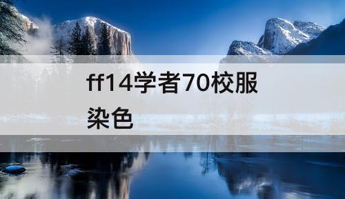 ff14学者70校服染色