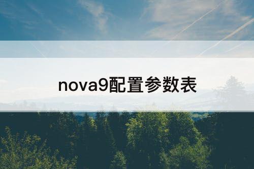 nova9配置参数表