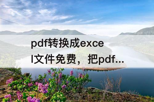 pdf转换成excel文件免费，把pdf转换成excel文件免费