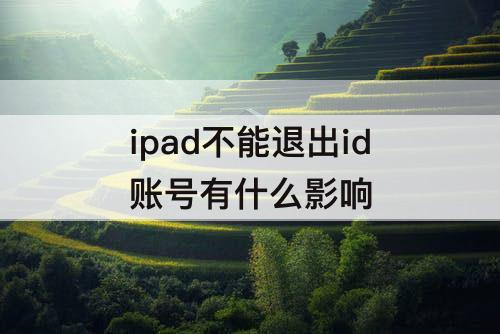 ipad不能退出id账号有什么影响