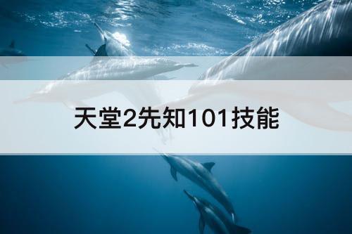 天堂2先知101技能